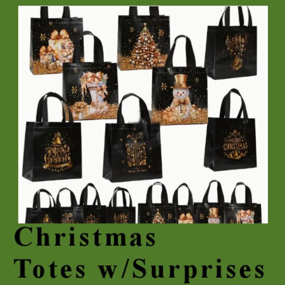 Coated NWT Christmas Totes W/GIFTS Nov 30th! - Picture 1 of 4